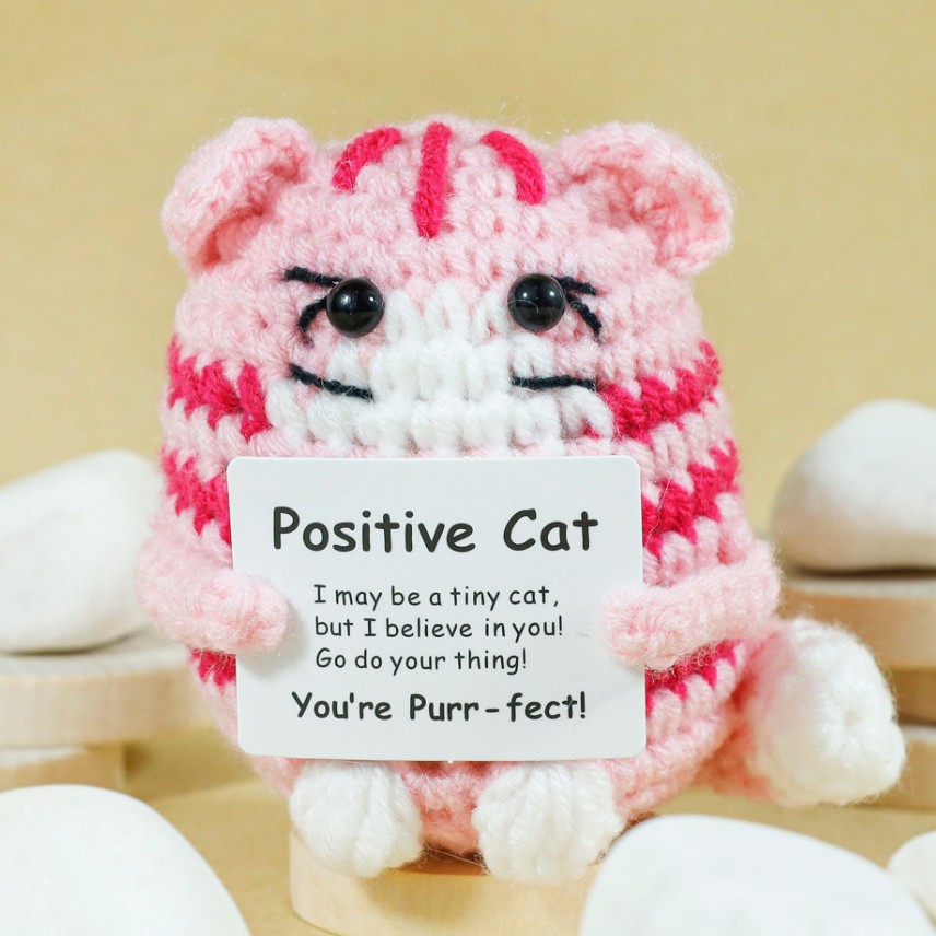 Home And Textiles Today - Funny Crochet Positive Cat Doll With