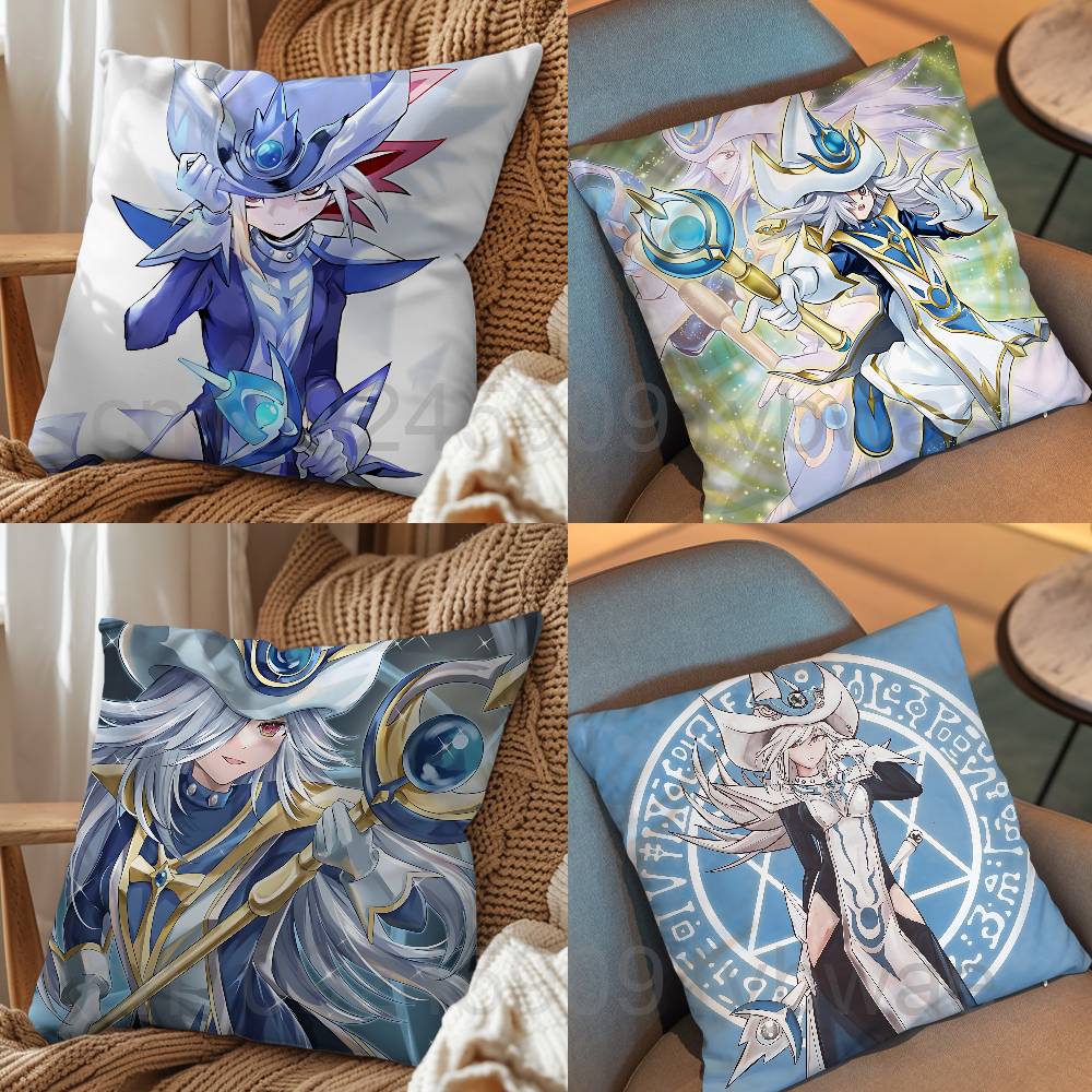 Home.Textiles Cushion - Blue and white Silent Magician YuGiOh