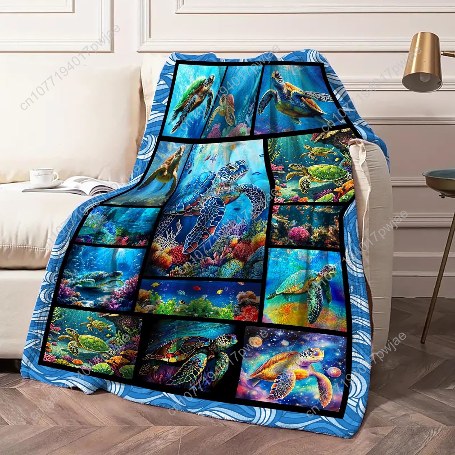 Sea Turtle Flannel Throw Blank - Home Of Textiles recension och pris