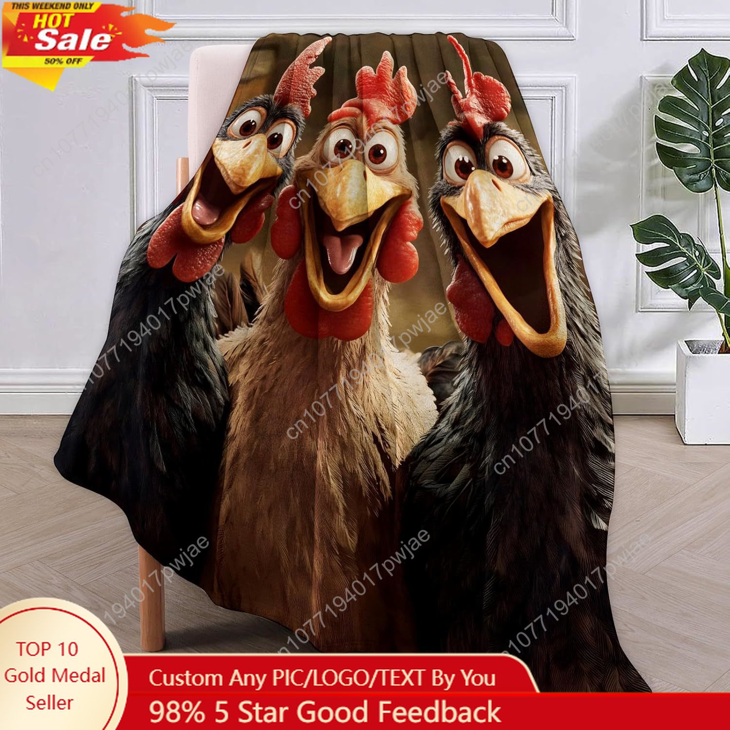 Chickens Blanket Gifts for Wom - Home Of Textiles recension och pris