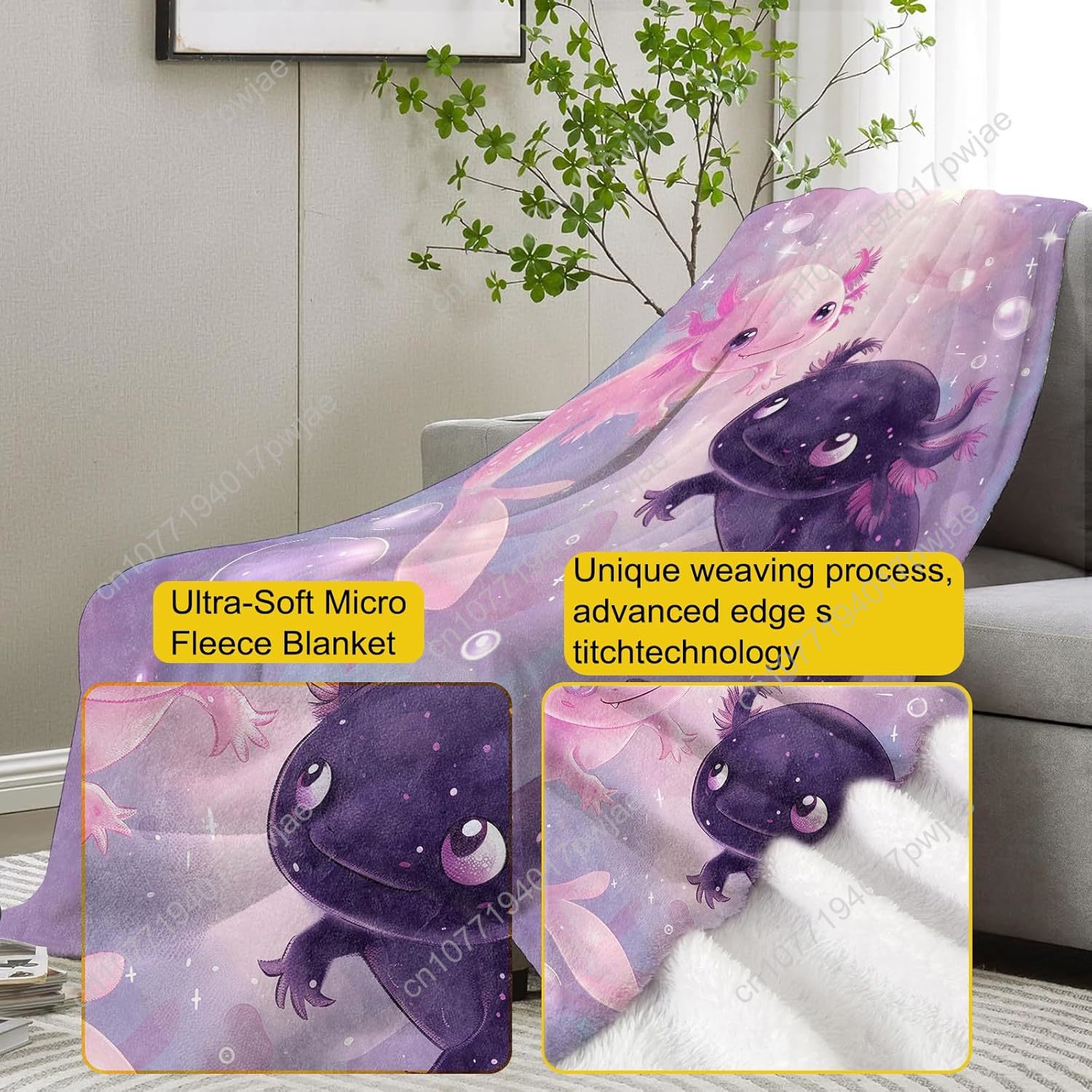 Axolotl Blanket Cute Axolotls  - Home Of Textiles recension och pris