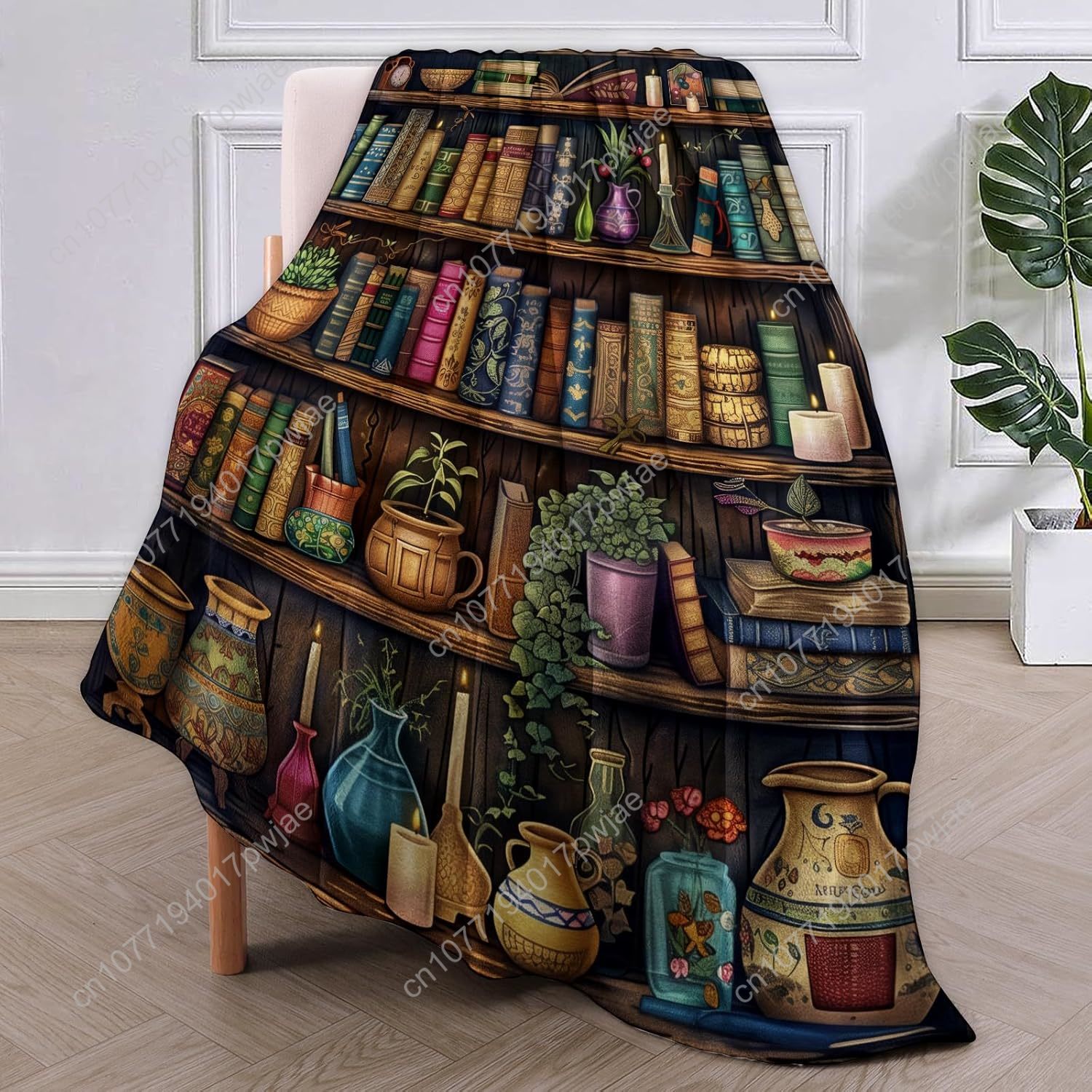 Vintage Bookshelf Blanket Read - Home Of Textiles recension och pris
