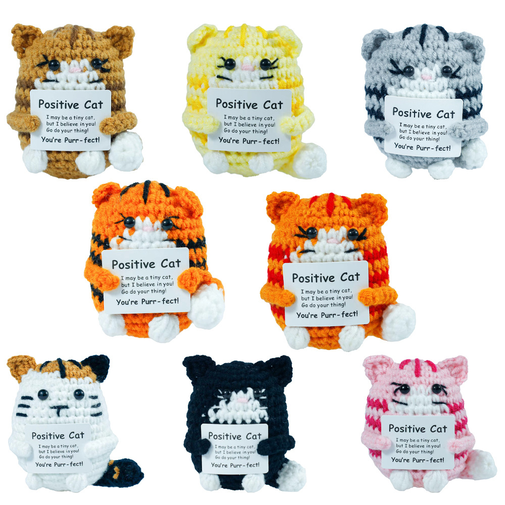 Funny Crochet Positive Cat Dol - Home And Textiles Today recension och pris