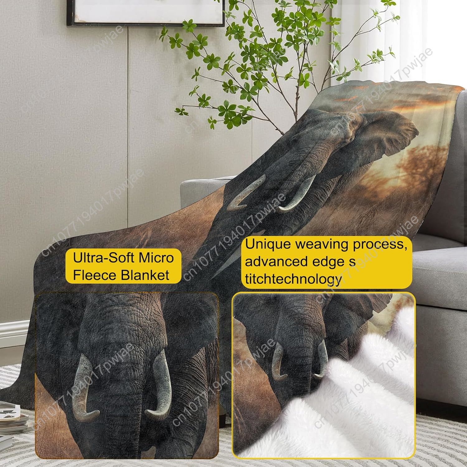 Elephant Fleece Blanket, Reali - Home Of Textiles recension och pris