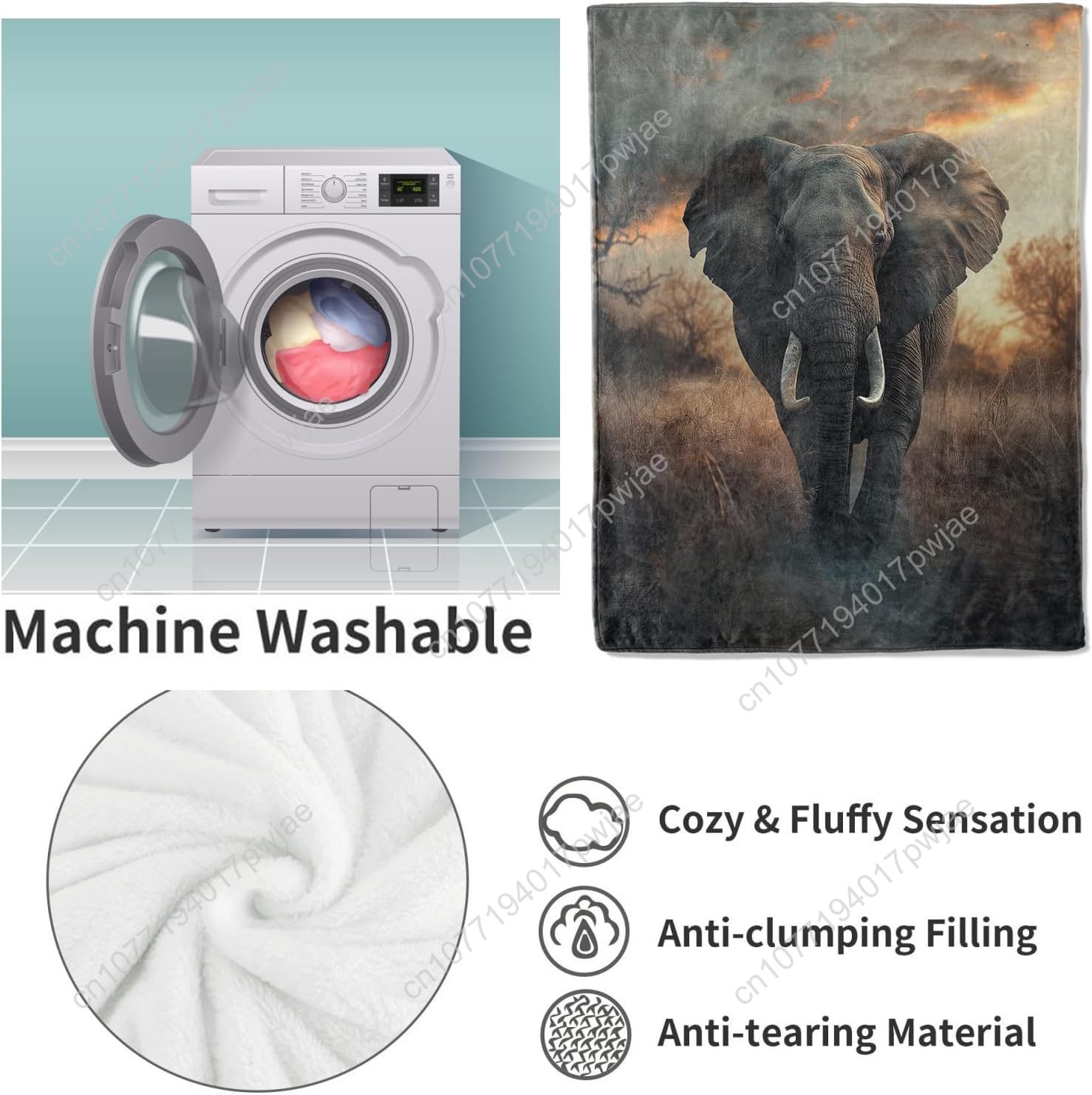 Elephant Fleece Blanket, Reali - Home Of Textiles recension och pris
