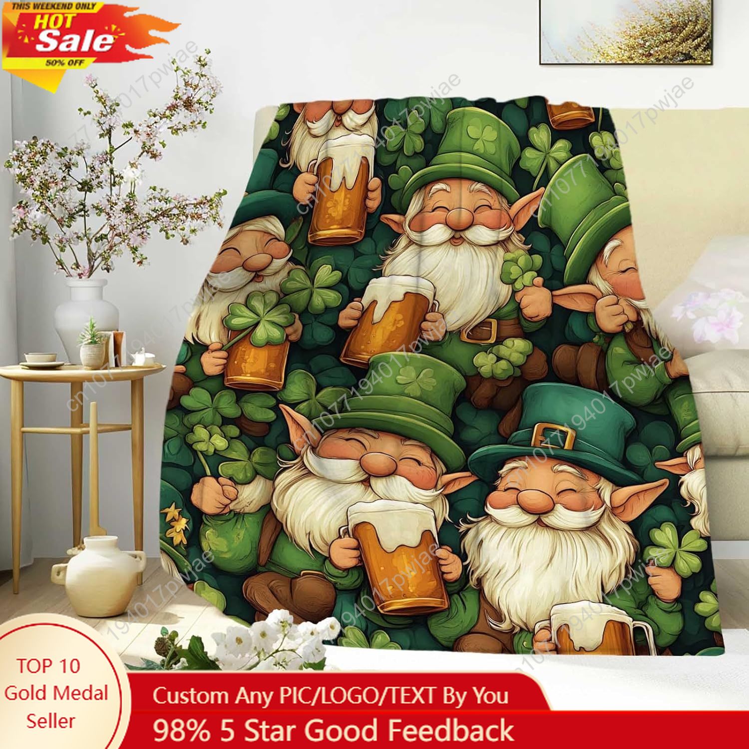 St. Patrick’s Day Gnome Throw  - Home And Textiles Today recension och pris