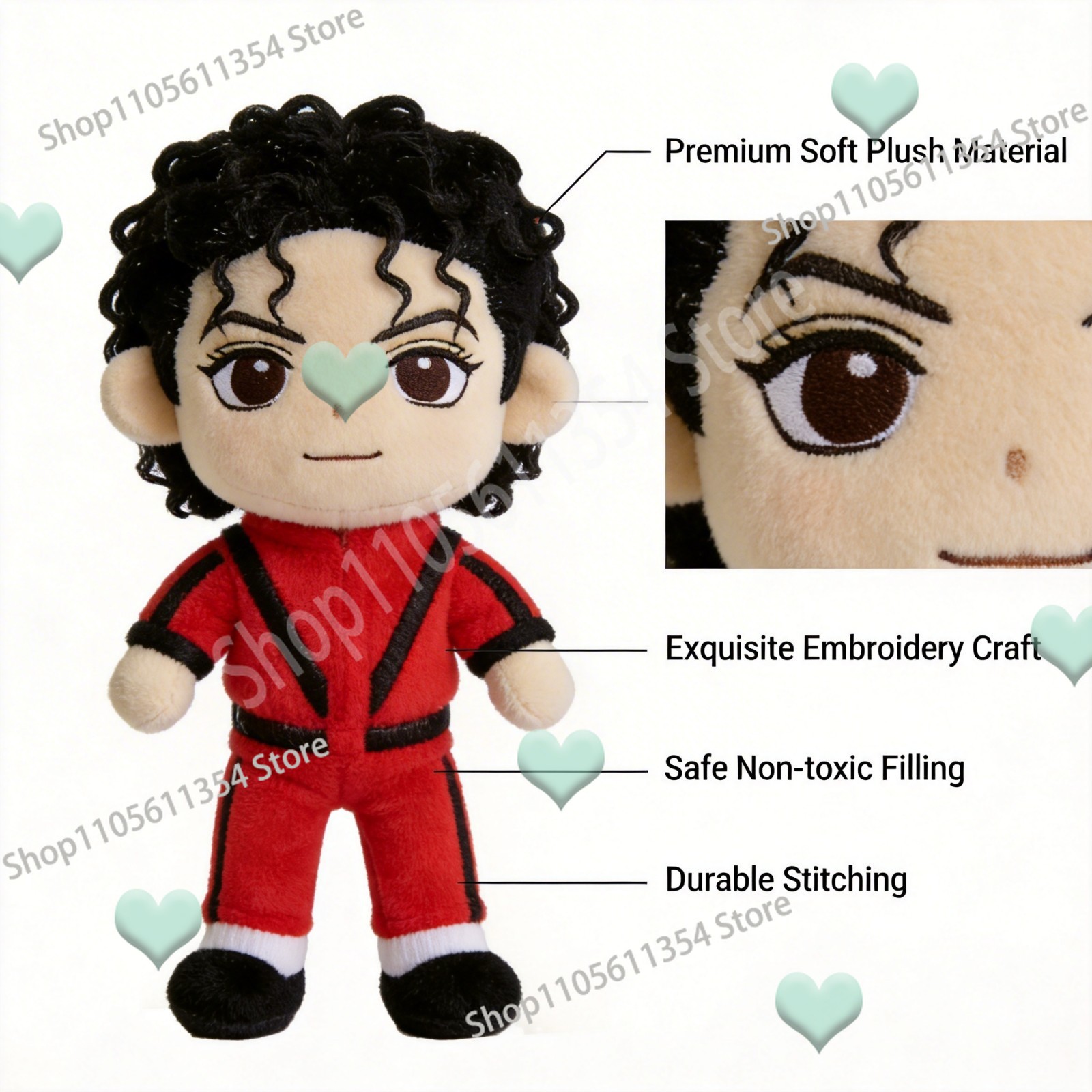 Red Michael Cute Plush Doll 25 - Home And Textiles Today recension och pris