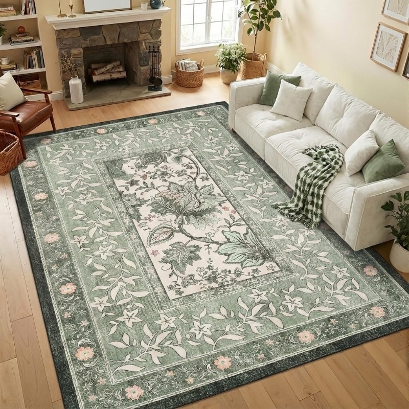 Retro Plant Print Carpet for L - Home Textiles Online recension och pris