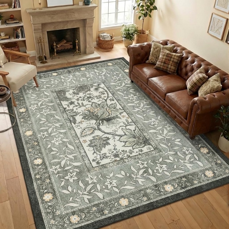 Retro Plant Print Carpet for L - Home Textiles Online recension och pris